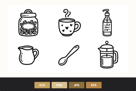 Coffee Jar and Cup Line Icons: A Designer's Review