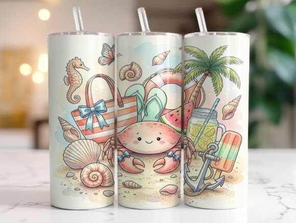 Cute Nautical Crab Seashell 20oz Tumbler Review