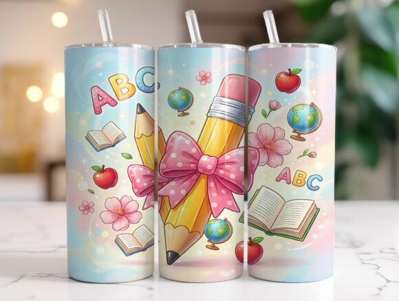 Cute Teacher Pencil Bow Tumbler Wrap: A Designer's Review
