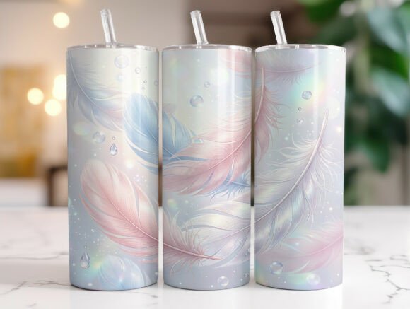 Dreamy Pastel Feather 20oz Tumbler Wrap Review