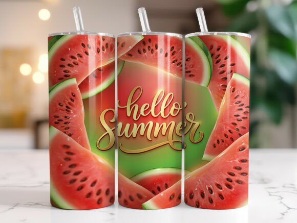Hello Summer Watermelon Fruit Tumbler Design Review