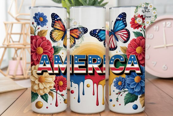 Patriotic Floral Butterfly 20oz Tumbler Review