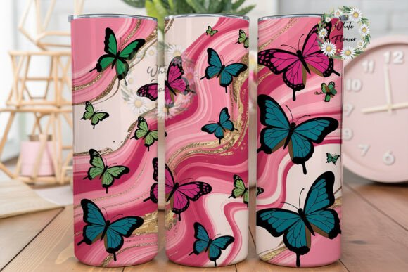 Pink Marble Butterfly 20oz Tumbler Wrap Review