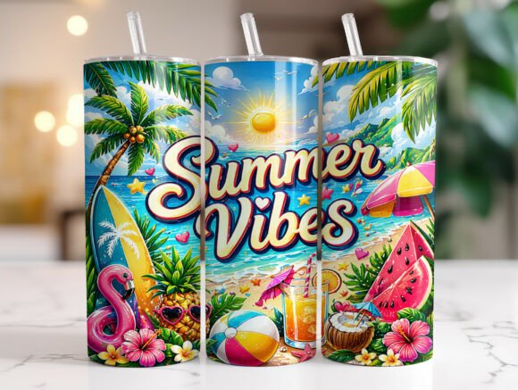 Review: 20oz Tropical Beach Summer Vibes Tumbler Design