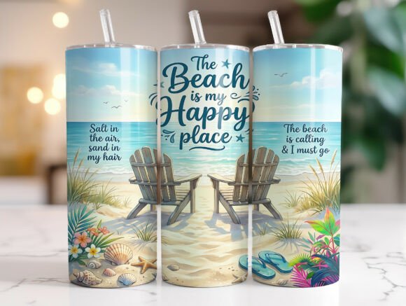 Review: Beach Quote 20oz Tumbler Wrap PNG for Embroidery