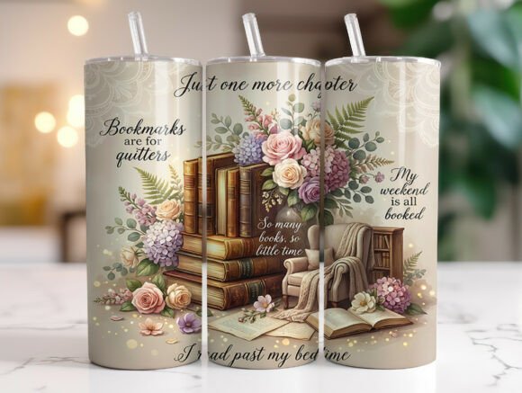 Review: Book Lover Quote Floral 20oz Tumbler PNG for Stitchers