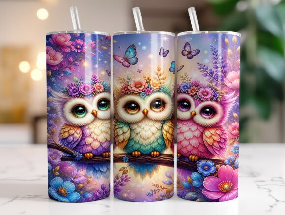 Review: Cute Floral Owl 20oz Skinny Tumbler Wrap Design