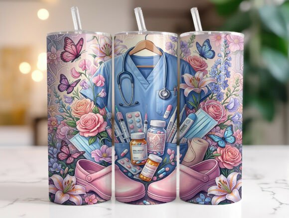 Review: Floral Nurse Scrubs 20oz Tumbler Wrap for Embroidery