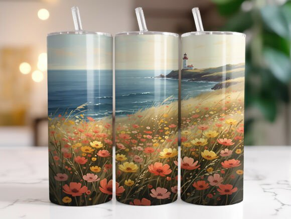 Review: Ocean Coastal Flowers Lighthouse Tumbler Design
