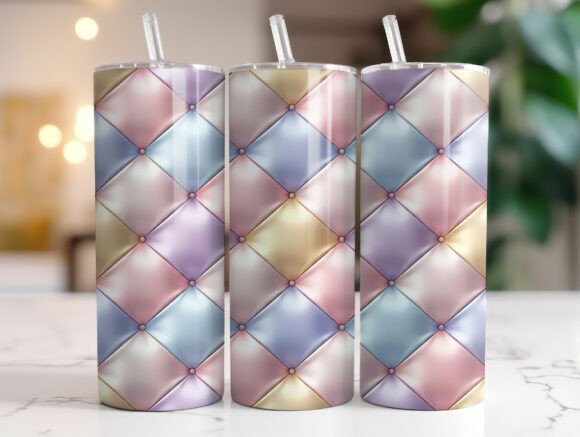 Review: Quilted Pastel Geometric Texture Tumbler Design
