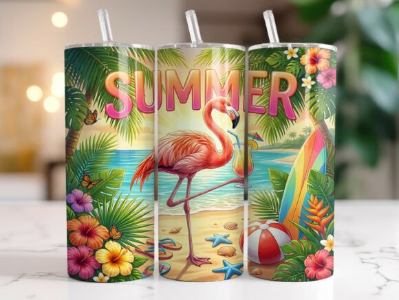 Review: Summer Flamingo Beach 20oz Tumbler Wrap for Crafters