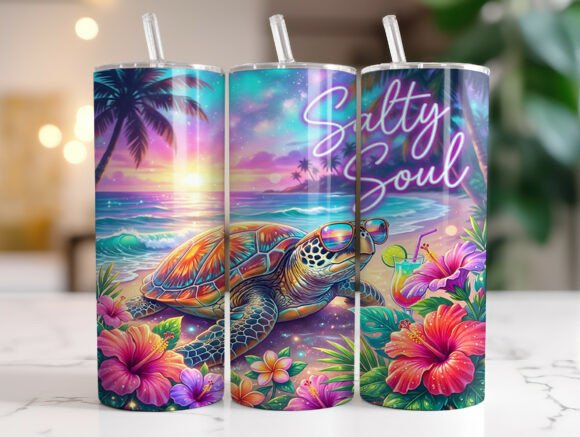 Salty Soul Turtle Summer 20oz Tumbler Design Review