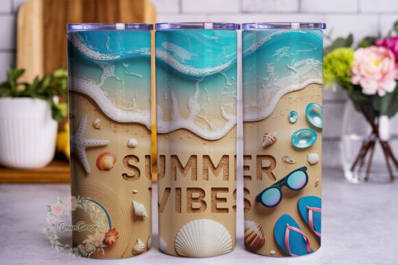 Summer Vibes Beach Scene Tumbler Wrap Review