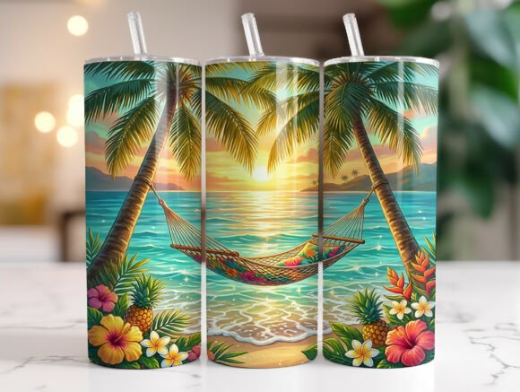 Tropical Beach Hammock 20oz Tumbler Wrap Review